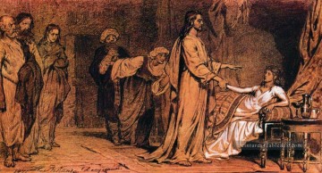 relèvement de jairus daughter2 1871 Ilya Repin Peinture à l'huile